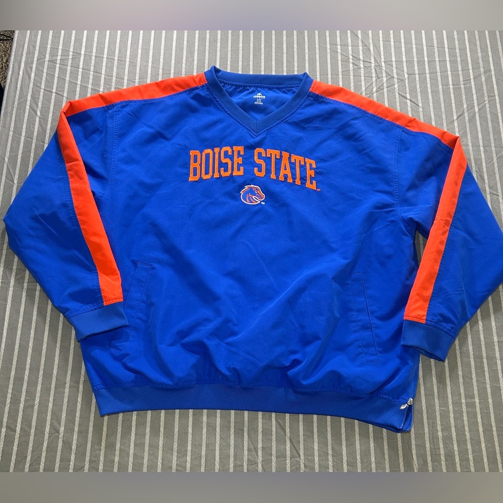 Knights Apparel Boise State Broncos pullover windbreaker blue orange Men's XL